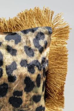 Kudde Leo med frans - Leopardmönster, 45x45cm - KARE Design