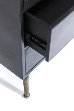 La Gomera - Högt Vitrinskåp Grafitgrå/Räfflat Glas, 180x72cm - KARE Design