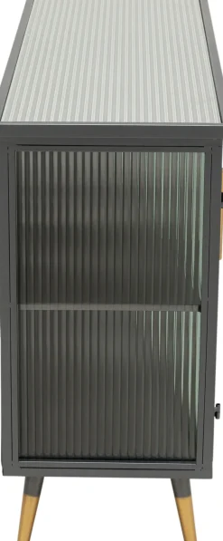 La Gomera - Sideboard Grafitgrå/Räfflat Glas, 75x120cm - KARE Design