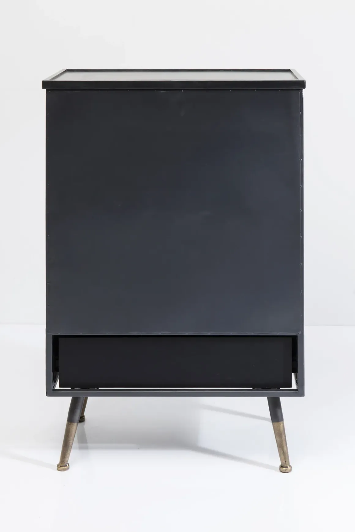 La Gomera - Skåp med Låda Grafitgrå/Räfflat Glas, 105x65cm - KARE Design