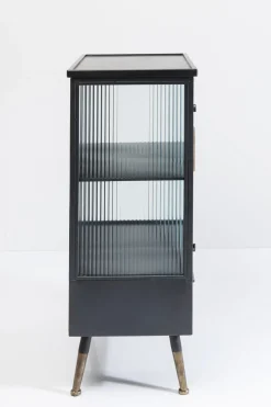 La Gomera - Skåp med Låda Grafitgrå/Räfflat Glas, 105x65cm - KARE Design