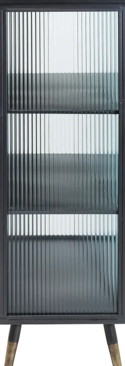 La Gomera - Vitrinskåp Grafitgrå/Räfflat Glas, 120x72cm - KARE Design