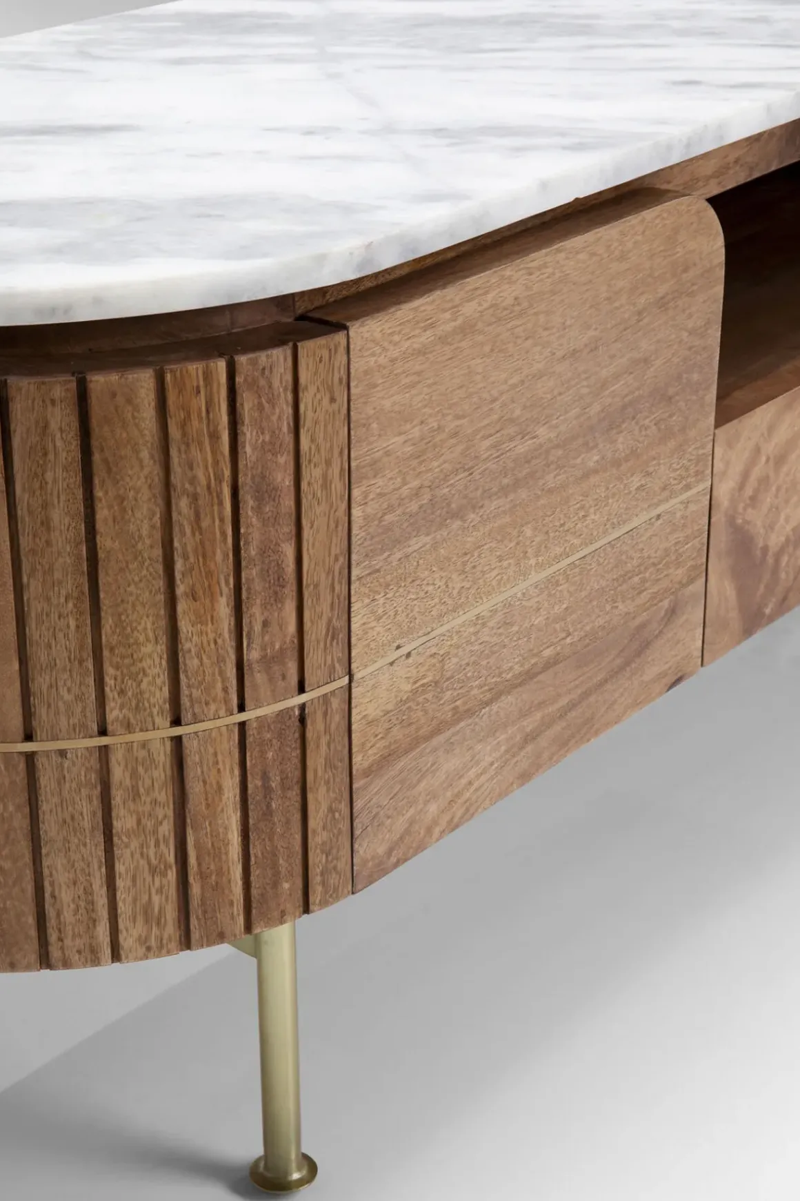 Lågskåp - Tv-bänk Grace - Trä/Marmor/Guld - KARE Design
