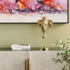 Ljusstake Elephant Head - Guld Elefant, 49cm - KARE Design