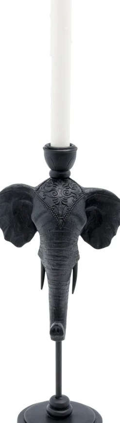 Ljusstake Elephant Head - Svart Elefant, 36cm - KARE Design