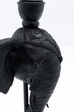 Ljusstake Elephant Head - Svart Elefant, 36cm - KARE Design
