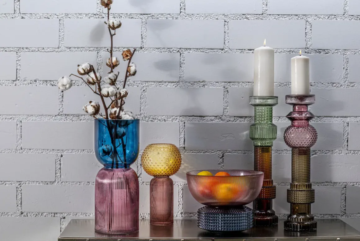Ljusstake Marvelous Duo Lila Grå 49 - KARE Design