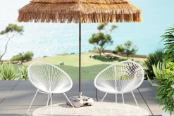 Loungestol Trädgård Acapulco 2 set - Mono Vit - KARE Design