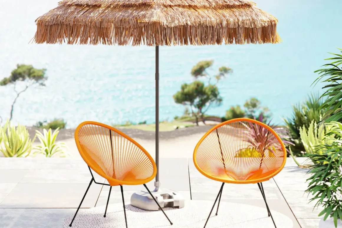 Loungestol Trädgård Acapulco 2 set - Orange - KARE Design