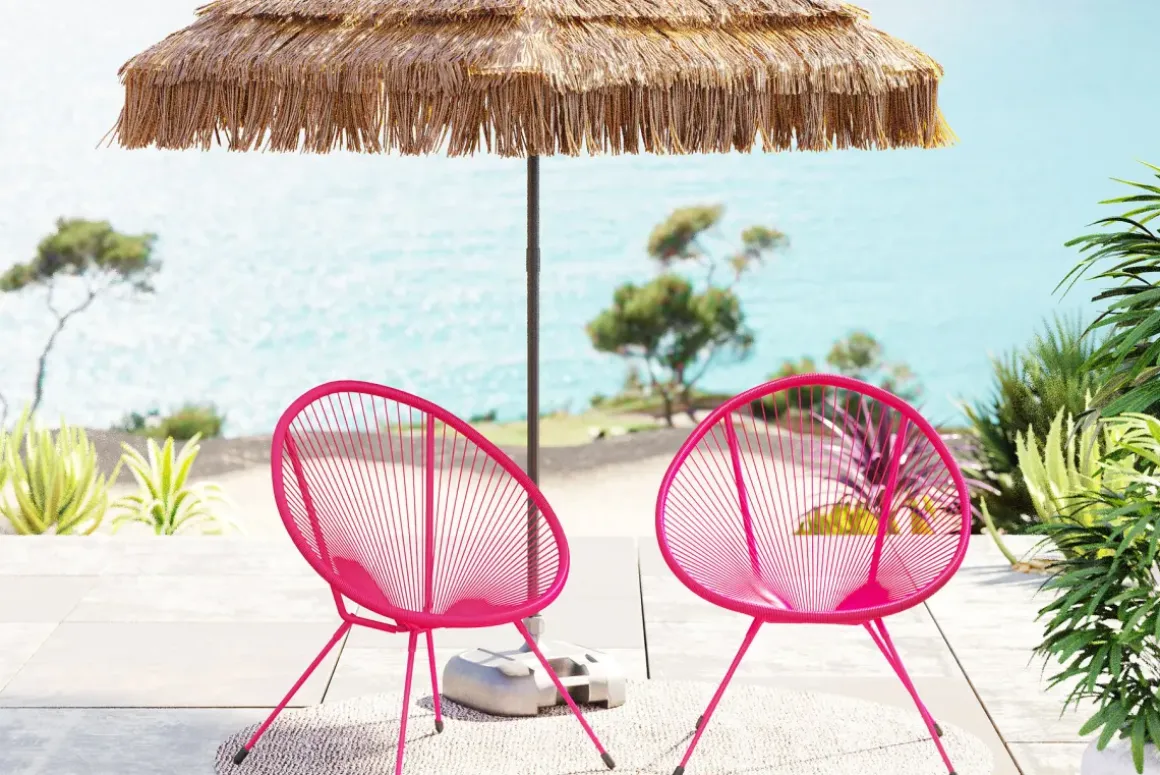 Loungestol Trädgård Acapulco 2 set - Rosa - KARE Design