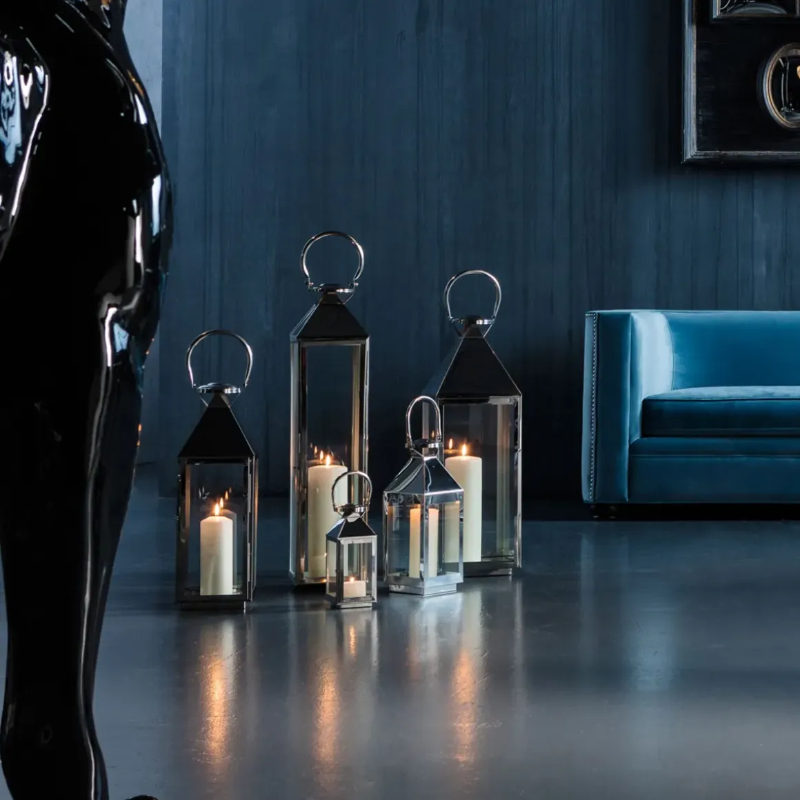 Lyktor Giardino - Silver Stål/Glas, 4 Set - KARE Design