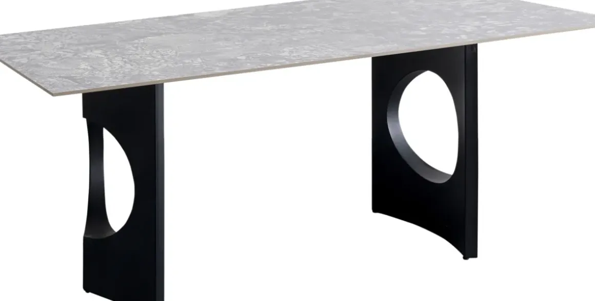 Matbord Bilbao Oho - Grå Keramik/Svart, 180x90cm - KARE Design
