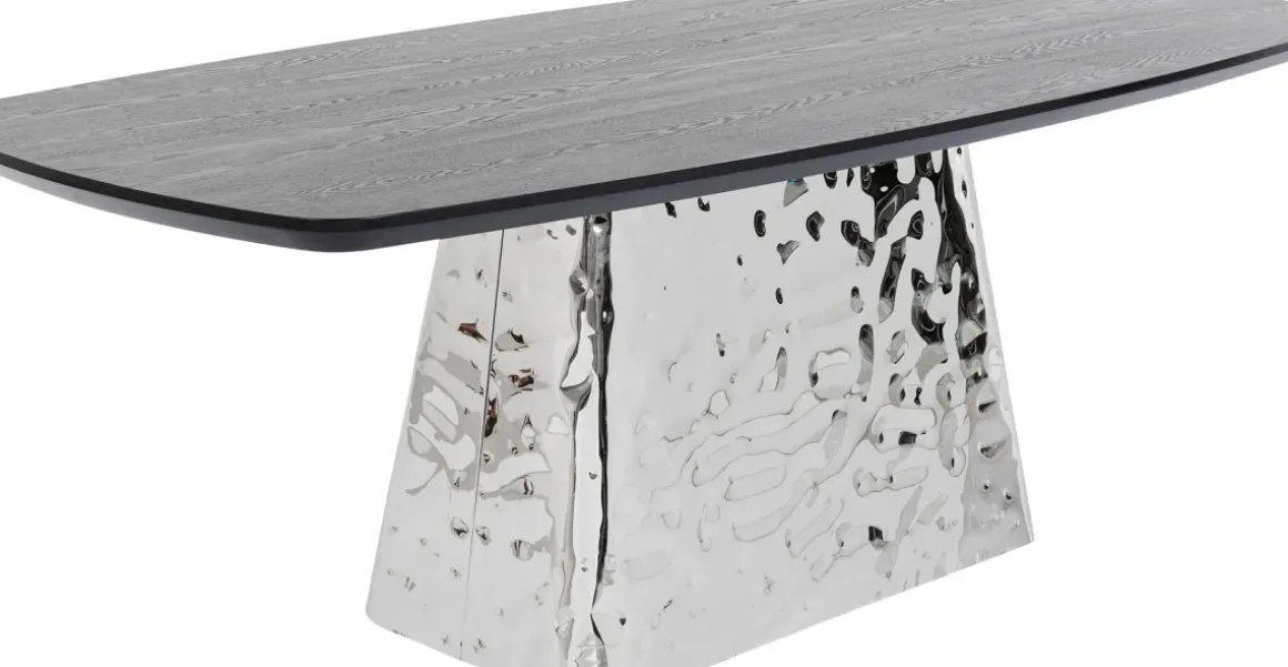 Matbord Caldera - Svart askfanér/Rostfritt Stål, 220x110cm - KARE Design