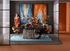 Matbord Caldera - Svart askfanér/Rostfritt Stål, 220x110cm - KARE Design