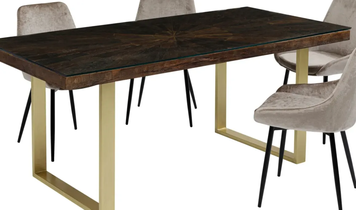 Matbord Conley - Mörkt Trä/Mässing, 180x90cm - KARE Design