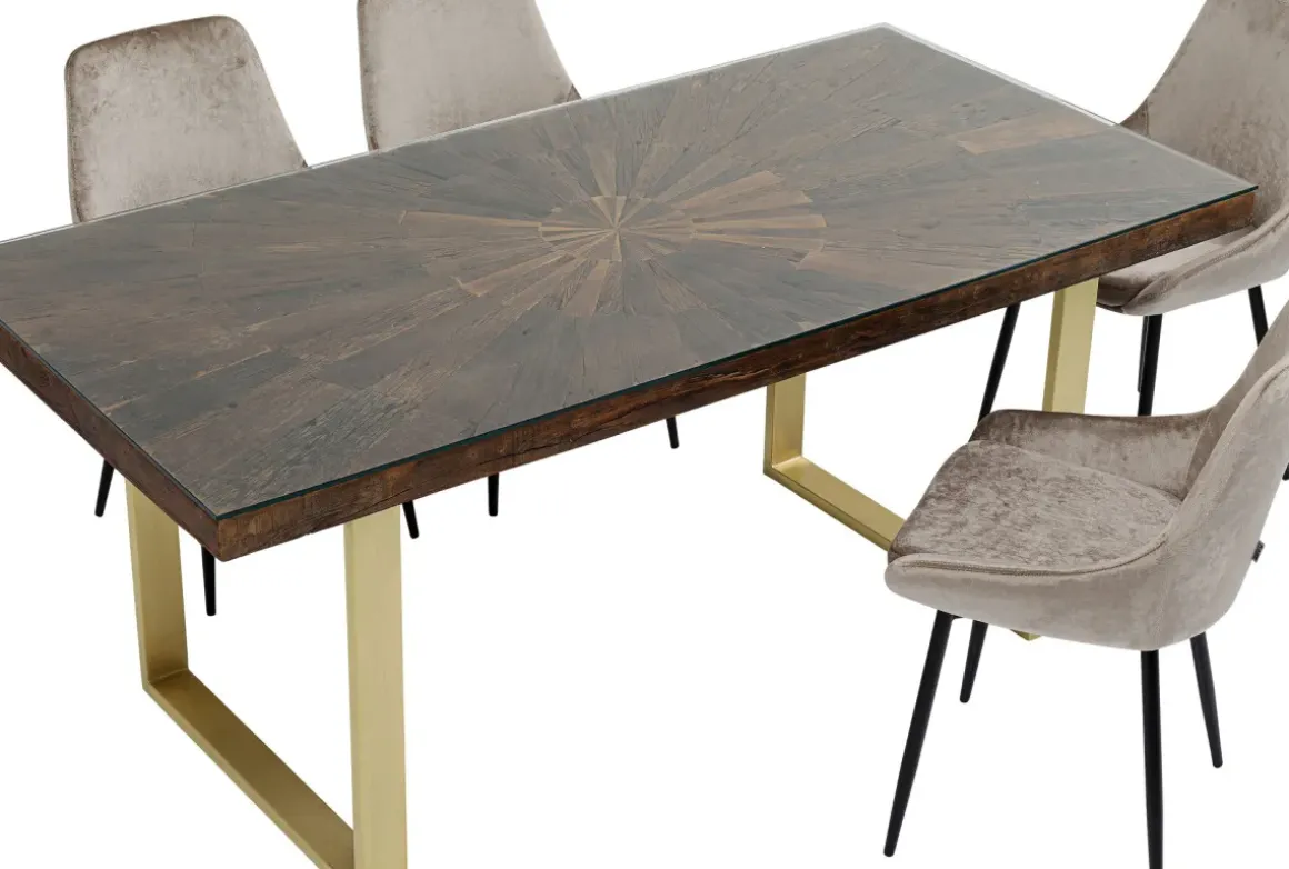 Matbord Conley - Mörkt Trä/Mässing, 180x90cm - KARE Design