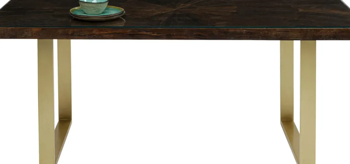 Matbord Conley - Mörkt Trä/Mässing, 180x90cm - KARE Design