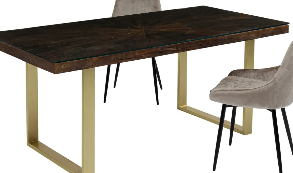 Matbord Conley - Mörkt Trä/Mässing, 180x90cm - KARE Design