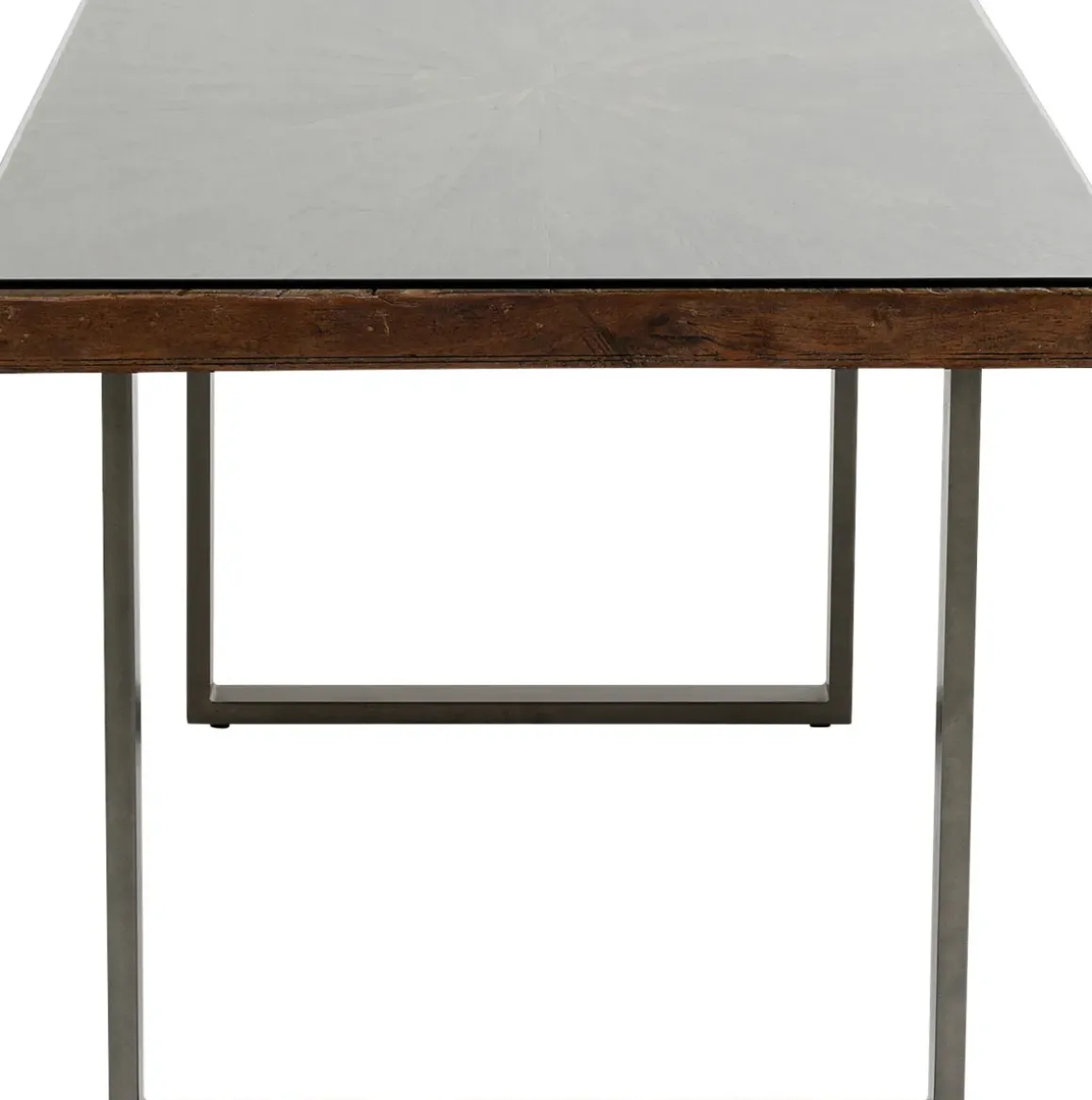 Matbord Conley - Mörkt Trä/Rå Stål, 180x90cm - KARE Design
