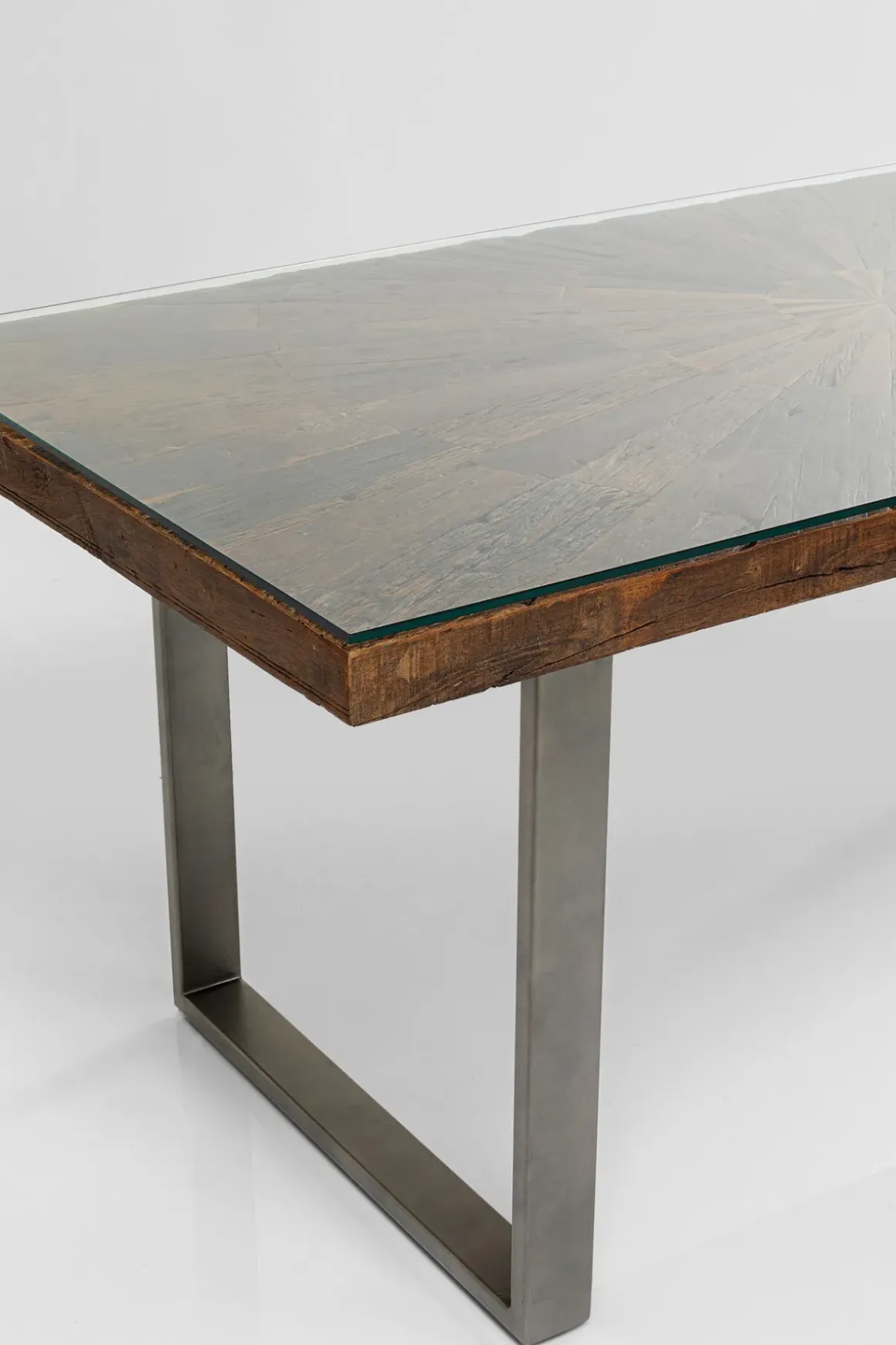 Matbord Conley - Mörkt Trä/Rå Stål, 180x90cm - KARE Design