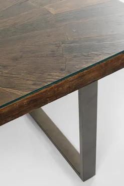 Matbord Conley - Mörkt Trä/Rå Stål, 180x90cm - KARE Design
