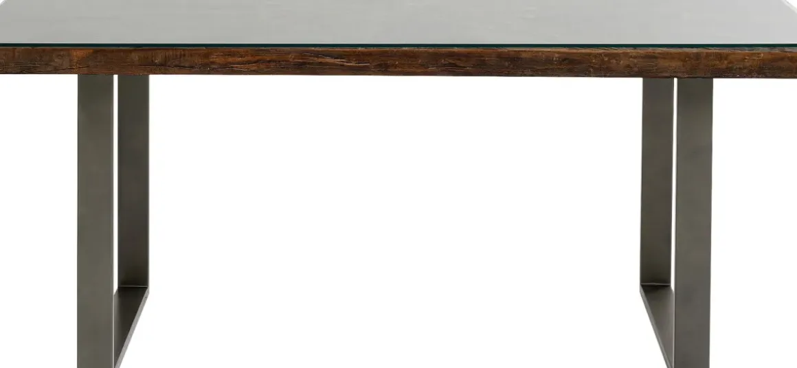 Matbord Conley - Mörkt Trä/Rå Stål, 180x90cm - KARE Design