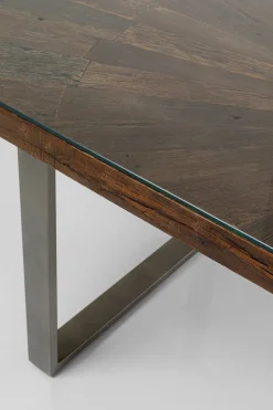 Matbord Conley - Mörkt Trä/Rå Stål, 180x90cm - KARE Design