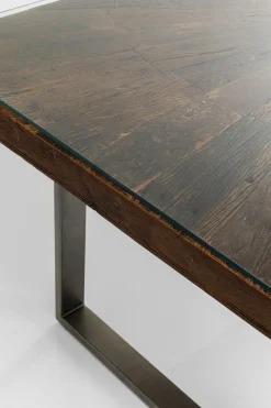 Matbord Conley - Mörkt Trä/Rå Stål, 180x90cm - KARE Design