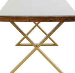 Matbord Conley, 180x90cm - Mörkt Trä/ Kryssben i Mässing - KARE Design