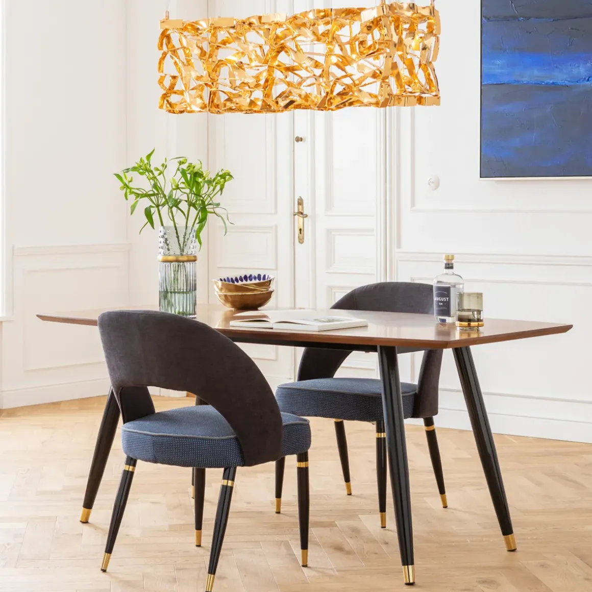 Matbord Curve - Retro Bord i Valnöt/Svart 180x90cm - KARE Design
