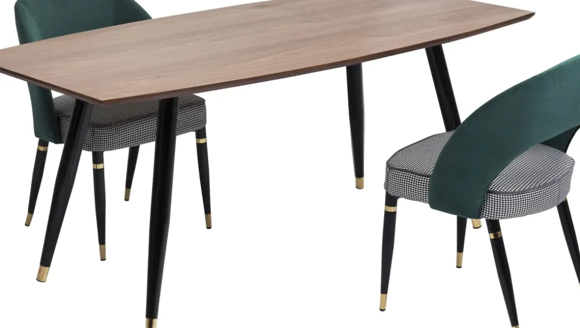 Matbord Curve - Retro Bord i Valnöt/Svart 180x90cm - KARE Design
