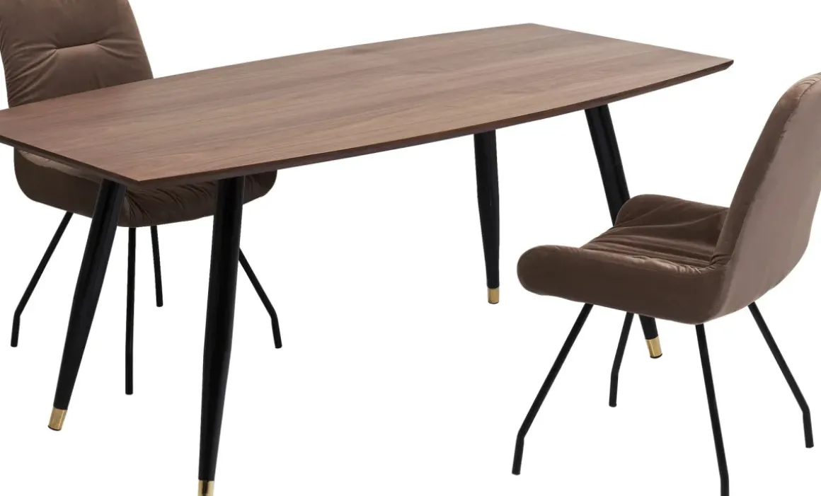 Matbord Curve - Retro Bord i Valnöt/Svart 180x90cm - KARE Design