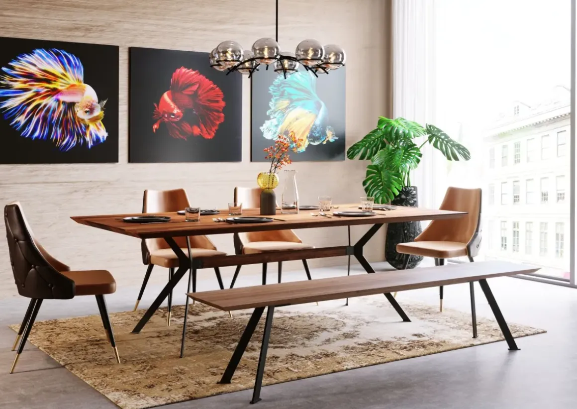 Matbord Downtown - Bord i Massiv Valnöt, 220x100cm - KARE Design