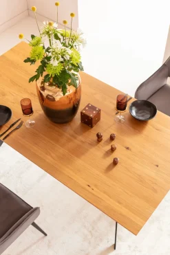 Matbord Downtown - Massiv Ek/Svart, 180x90cm - KARE Design
