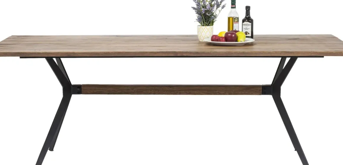 Matbord Downtown - Massiv Ek/Svart, 220x100cm - KARE Design