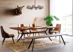 Matbord Downtown - Massiv Ek/Svart, 220x100cm - KARE Design
