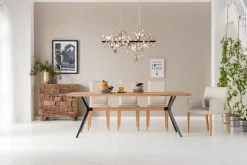 Matbord Downtown - Massiv Ek/Svart, 220x100cm - KARE Design