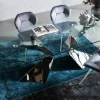 Matbord Gloria - Bord i Glas/Krom, 200x100cm - KARE Design