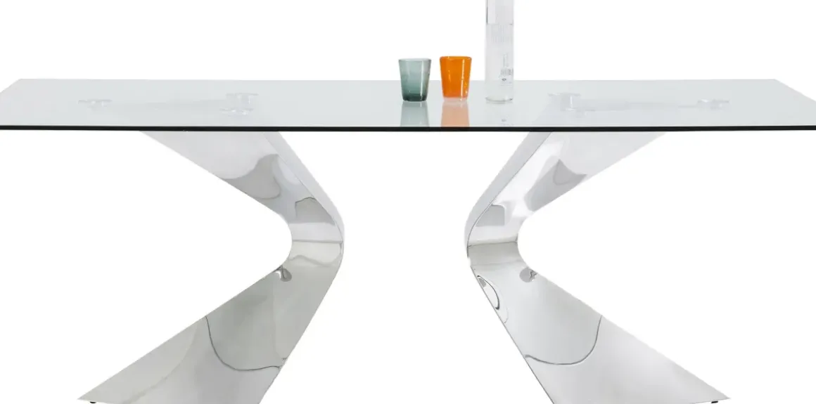 Matbord Gloria - Bord i Glas/Krom, 200x100cm - KARE Design