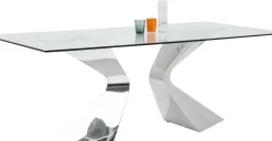 Matbord Gloria - Bord i Glas/Krom, 200x100cm - KARE Design