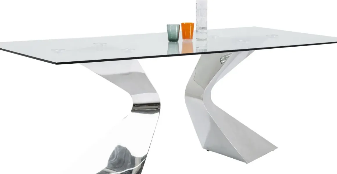 Matbord Gloria - Bord i Glas/Krom, 200x100cm - KARE Design