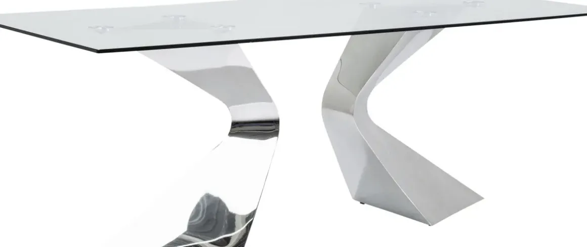 Matbord Gloria - Bord i Glas/Krom, 200x100cm - KARE Design