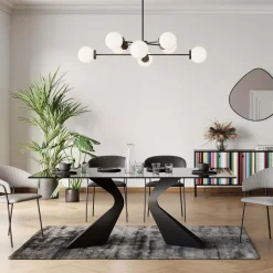 Matbord Gloria - Svart Glas/Svart, 200x100cm - KARE Design