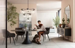 Matbord Grande Possibilita Oval - Sten/Svart, 180x120cm - KARE Design
