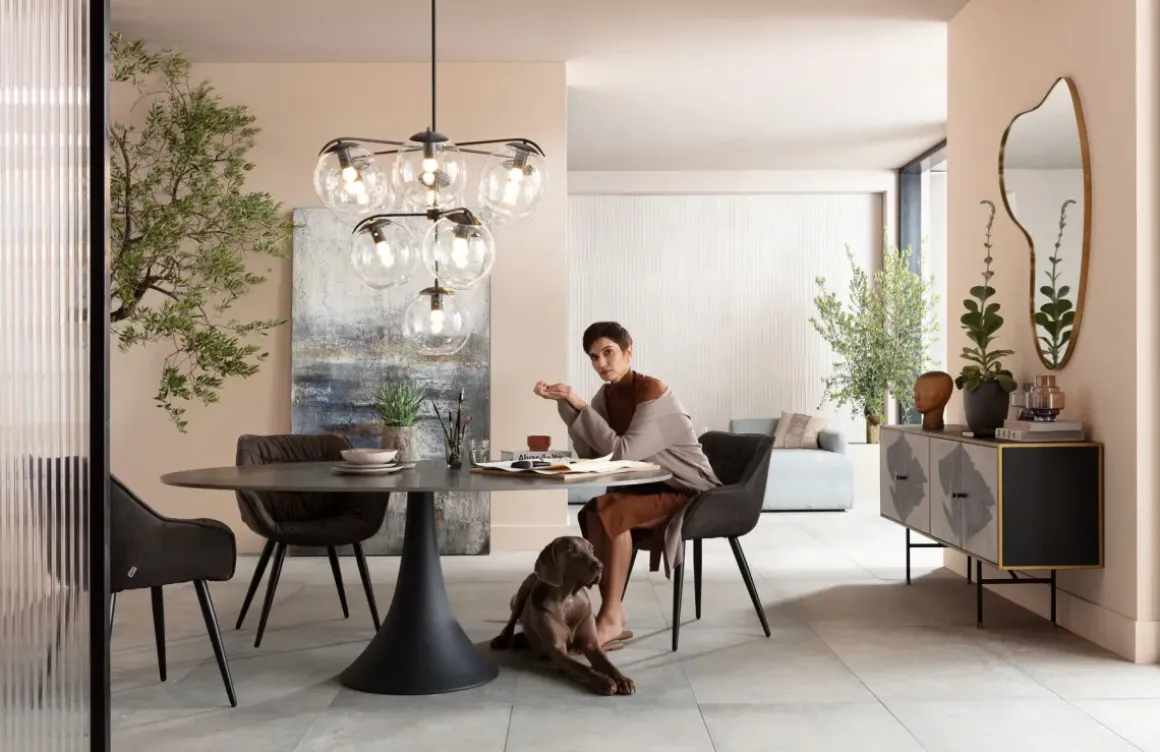 Matbord Grande Possibilita Oval - Sten/Svart, 180x120cm - KARE Design