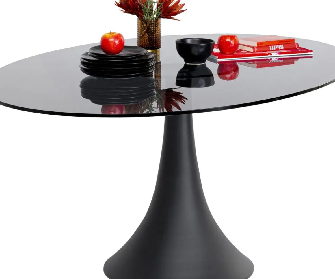 Matbord Grande Possibilita Oval - Svart glas/Svart, 180x120cm - KARE Design
