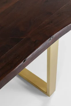 Matbord Harmony - Massivt Mörkt Trä/ Mässing, 160x80cm - KARE Design