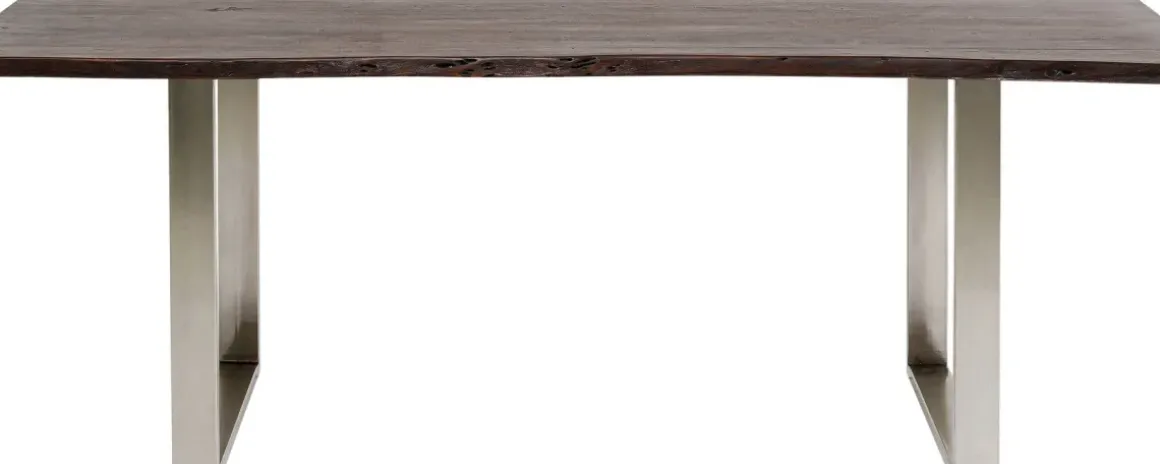 Matbord Harmony - Massivt Mörkt Trä/ Krom, 200x100cm - KARE Design