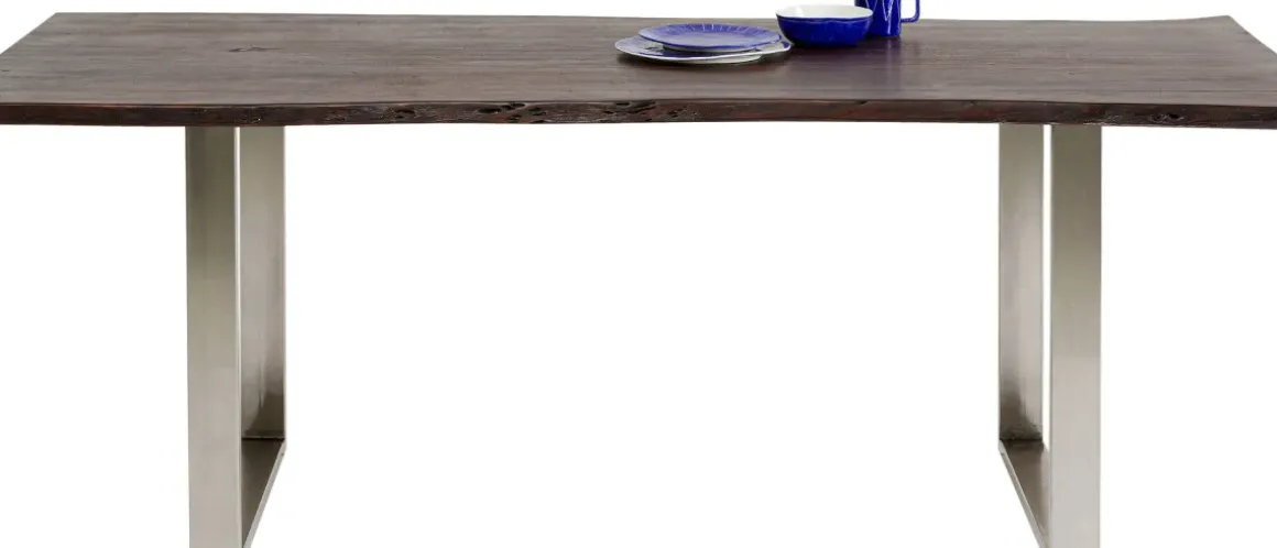 Matbord Harmony - Massivt Mörkt Trä/ Krom, 200x100cm - KARE Design