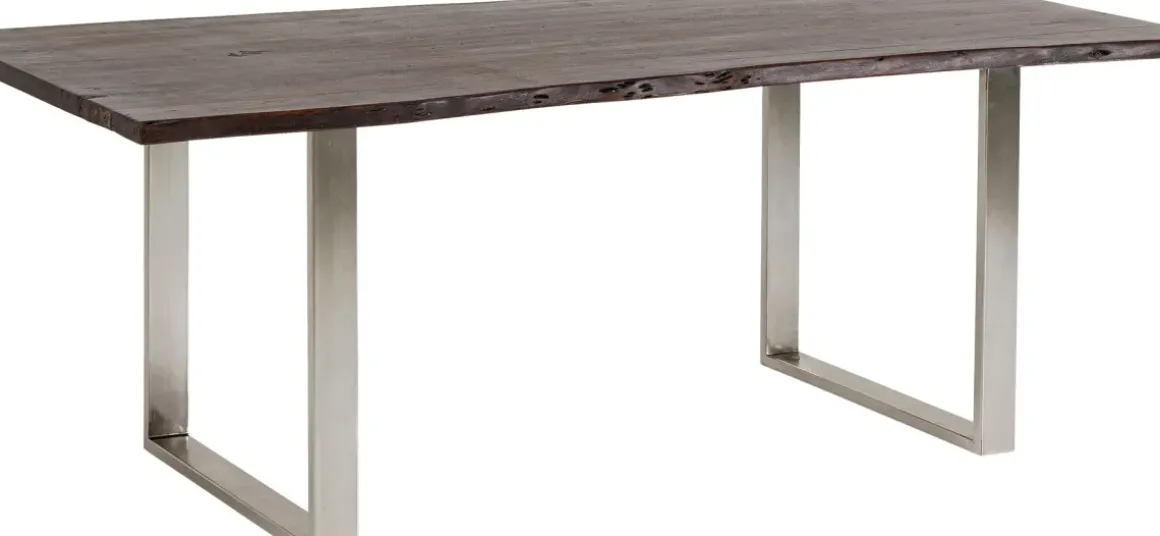 Matbord Harmony - Massivt Mörkt Trä/ Krom, 200x100cm - KARE Design